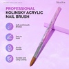 image:imageMelodySusie Kolinsky Acrylic Nail Brush 100 Pure Kolinsky Hair Professional Nail Brush for Acrylic Powder Nail Extension and 3D Nail Carving for DIY Home Salon Size 10Glitter Purple