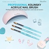 image:imageMelodySusie Kolinsky Acrylic Nail Brush 100 Pure Kolinsky Hair Professional Nail Brush for Acrylic Powder Nail Extension and 3D Nail Carving for DIY Home Salon Size 10Glitter Blue