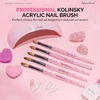 image:imageMelodySusie Kolinsky Acrylic Nail Brush 100 Pure Kolinsky Hair Professional Nail Brush for Acrylic Powder Nail Extension and 3D Nail Carving for DIY Home Salon Size 10Pink