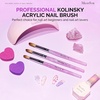 image:imageMelodySusie Kolinsky Acrylic Nail Brush 100 Pure Kolinsky Hair Professional Nail Brush for Acrylic Powder Nail Extension and 3D Nail Carving for DIY Home Salon Size 10Glitter Purple