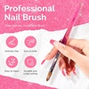 image:imageMelodySusie Kolinsky Acrylic Nail Brush 80 Pure Kolinsky Hair Professional Nail Brush for Acrylic Powder Nail Extension and 3D Nail Carving Nail Art Tools for DIY Home Salon Silver 10Pink