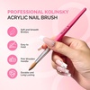 image:imageMelodySusie Kolinsky Acrylic Nail Brush 80 Pure Kolinsky Hair Professional Nail Brush for Acrylic Powder Nail Extension and 3D Nail Carving Nail Art Tools for DIY Home Salon Silver 10Pink Wooden