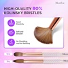 image:imageMelodySusie Kolinsky Acrylic Nail Brush 80 Pure Kolinsky Hair Professional Nail Brush for Acrylic Powder Nail Extension and 3D Nail Carving Nail Art Tools for DIY Home Salon Silver 10Transparent Gradient