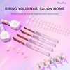 image:imageMelodySusie Kolinsky Acrylic Nail Brush 80 Pure Kolinsky Hair Professional Nail Brush for Acrylic Powder Nail Extension and 3D Nail Carving Nail Art Tools for DIY Home Salon Silver 10Transparent Gradient