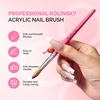 image:imageMelodySusie Kolinsky Acrylic Nail Brush 80 Pure Kolinsky Hair Professional Nail Brush for Acrylic Powder Nail Extension and 3D Nail Carving Nail Art Tools for DIY Home Salon Silver 10Pink Wooden
