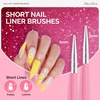 image:imageMelodySusie Nail Art Liner Brushes 5Pcs Professional Gel Polish Painting Art Design Pen Set for Thin Long Lines Tiny Details Fine Drawing Delicate Coloring Sizes 5791120mmPink
