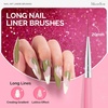 image:imageMelodySusie Nail Art Liner Brushes 5Pcs Professional Gel Polish Painting Art Design Pen Set for Thin Long Lines Tiny Details Fine Drawing Delicate Coloring Sizes 5791120mmPink