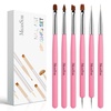 image:imageMelodySusie Nail Art Liner Brushes 5Pcs Professional Gel Polish Painting Art Design Pen Set for Thin Long Lines Tiny Details Fine Drawing Delicate Coloring Sizes 5791120mmPink