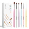 image:imageMelodySusie Nail Art Liner Brushes 5Pcs Professional Gel Polish Painting Art Design Pen Set for Thin Long Lines Tiny Details Fine Drawing Delicate Coloring Sizes 5791120mmColor