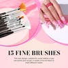 image:imageMelodySusie Nail Art Liner Brushes 5Pcs Professional Gel Polish Painting Art Design Pen Set for Thin Long Lines Tiny Details Fine Drawing Delicate Coloring Sizes 5791120mmMulticolor