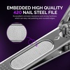 image:imageMelodySusie Nail Clippers Set 4 in 1 Ultra Sharp Toenail Clippers with Glass Nail File Cuticle Scissors Stainless Steel Nail Clippers for Women Fingernail Clipper Cutter Manicure Set Gifts PinkPurple 2 in 1