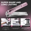 image:imageMelodySusie Nail Clippers Set 4 in 1 Ultra Sharp Toenail Clippers with Glass Nail File Cuticle Scissors Stainless Steel Nail Clippers for Women Fingernail Clipper Cutter Manicure Set Gifts PinkPink 4 in 1