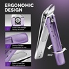 image:imageMelodySusie Nail Clippers Set 4 in 1 Ultra Sharp Toenail Clippers with Glass Nail File Cuticle Scissors Stainless Steel Nail Clippers for Women Fingernail Clipper Cutter Manicure Set Gifts PinkPurple 4 in 1