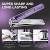 image:imageMelodySusie Nail Clippers Set 4 in 1 Ultra Sharp Toenail Clippers with Glass Nail File Cuticle Scissors Stainless Steel Nail Clippers for Women Fingernail Clipper Cutter Manicure Set Gifts PinkPurple 4 in 1