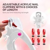 image:imageMelodySusie Nail Clippers for Acrylic Nails White Adjustable Stainless Steel Acrylic Nail Clippers Professional Rotary Nail Cutter for False Nail Tips Manicure Nail Salon ToolWhite