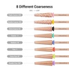 image:imageMelodySusie Professional 5 in 1 Nail Drill Bits 332 Carbide Tungsten Multifunction Bits Suitable for Manicure Pedicure Cuticle Gel Polishing Technicians Bits Purple Series BitM MediumRose Gold