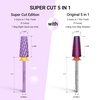 image:imageMelodySusie Professional 5 in 1 Nail Drill Bits 332 Carbide Tungsten Multifunction Bits Suitable for Manicure Pedicure Cuticle Gel Polishing Technicians Bits Purple Series BitM MediumPurpleSuper Cut Cross