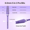 image:imageMelodySusie Professional 5 in 1 Nail Drill Bits 332 Carbide Tungsten Multifunction Bits Suitable for Manicure Pedicure Cuticle Gel Polishing Technicians Bits Purple Series BitM MediumPurple