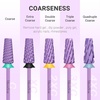 image:imageMelodySusie Professional 5 in 1 Nail Drill Bits 332 Carbide Tungsten Multifunction Bits Suitable for Manicure Pedicure Cuticle Gel Polishing Technicians Bits Purple Series BitM MediumPurpleSuper Cut Cross