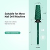 image:imageMelodySusie Professional 5 in 1 Nail Drill Bits 332 Carbide Tungsten Multifunction Bits Suitable for Manicure Pedicure Cuticle Gel Polishing Technicians Bits Purple Series BitM MediumGreenSuper Cut Cross