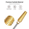 image:imageMelodySusie Professional 5 in 1 Nail Drill Bits 332 Carbide Tungsten Multifunction Bits Suitable for Manicure Pedicure Cuticle Gel Polishing Technicians Bits Purple Series BitM MediumGold