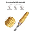 image:imageMelodySusie Professional 5 in 1 Nail Drill Bits 332 Carbide Tungsten Multifunction Bits Suitable for Manicure Pedicure Cuticle Gel Polishing Technicians Bits Purple Series BitM MediumGold