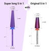 image:imageMelodySusie Professional 5 in 1 Nail Drill Bits 332 Carbide Tungsten Multifunction Bits Suitable for Manicure Pedicure Cuticle Gel Polishing Technicians Bits Purple Series BitM MediumPurple