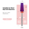 image:imageMelodySusie Professional 5 in 1 Nail Drill Bits 332 Carbide Tungsten Multifunction Bits Suitable for Manicure Pedicure Cuticle Gel Polishing Technicians Bits Purple Series BitM MediumPurpleStraight Cut