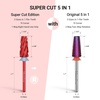 image:imageMelodySusie Professional 5 in 1 Nail Drill Bits 332 Carbide Tungsten Multifunction Bits Suitable for Manicure Pedicure Cuticle Gel Polishing Technicians Bits Purple Series BitM MediumRedSuper Cut Cross