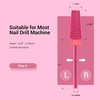 image:imageMelodySusie Professional 5 in 1 Nail Drill Bits 332 Carbide Tungsten Multifunction Bits Suitable for Manicure Pedicure Cuticle Gel Polishing Technicians Bits Purple Series BitM MediumPink Blossom