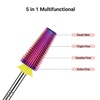 image:imageMelodySusie Professional 5 in 1 Nail Drill Bits 332 Carbide Tungsten Multifunction Bits Suitable for Manicure Pedicure Cuticle Gel Polishing Technicians Bits Purple Series BitM MediumPurpleStraight Cut