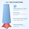 image:imageMelodySusie Professional 5 in 1 Nail Drill Bits 332 Carbide Tungsten Multifunction Bits Suitable for Manicure Pedicure Cuticle Gel Polishing Technicians Bits Purple Series BitM MediumLight Blue