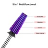 image:imageMelodySusie Professional 5 in 1 Nail Drill Bits 332 Carbide Tungsten Multifunction Bits Suitable for Manicure Pedicure Cuticle Gel Polishing Technicians Bits Purple Series BitM MediumPurpleStraight Cut