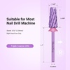 image:imageMelodySusie Professional 5 in 1 Nail Drill Bits 332 Carbide Tungsten Multifunction Bits Suitable for Manicure Pedicure Cuticle Gel Polishing Technicians Bits Purple Series BitM MediumPurpleSuper Cut Cross