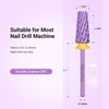 image:imageMelodySusie Professional 5 in 1 Nail Drill Bits 332 Carbide Tungsten Multifunction Bits Suitable for Manicure Pedicure Cuticle Gel Polishing Technicians Bits Purple Series BitM MediumPurpleSuper Cut Cross
