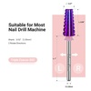 image:imageMelodySusie Professional 5 in 1 Nail Drill Bits 332 Carbide Tungsten Multifunction Bits Suitable for Manicure Pedicure Cuticle Gel Polishing Technicians Bits Purple Series BitM MediumPurpleStraight Cut