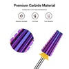 image:imageMelodySusie Professional 5 in 1 Nail Drill Bits 332 Carbide Tungsten Multifunction Bits Suitable for Manicure Pedicure Cuticle Gel Polishing Technicians Bits Purple Series BitM MediumPurpleStraight Cut