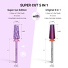 image:imageMelodySusie Professional 5 in 1 Nail Drill Bits 332 Carbide Tungsten Multifunction Bits Suitable for Manicure Pedicure Cuticle Gel Polishing Technicians Bits Purple Series BitM MediumPurpleSuper Cut Cross