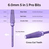 image:imageMelodySusie Professional 5 in 1 Nail Drill Bits 332 Carbide Tungsten Multifunction Bits Suitable for Manicure Pedicure Cuticle Gel Polishing Technicians Bits Purple Series BitM MediumPurple