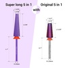 image:imageMelodySusie Professional 5 in 1 Nail Drill Bits 332 Carbide Tungsten Multifunction Bits Suitable for Manicure Pedicure Cuticle Gel Polishing Technicians Bits Purple Series BitM MediumPurple