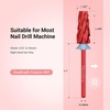 image:imageMelodySusie Professional 5 in 1 Nail Drill Bits 332 Carbide Tungsten Multifunction Bits Suitable for Manicure Pedicure Cuticle Gel Polishing Technicians Bits Purple Series BitM MediumRedSuper Cut Cross