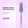 image:imageMelodySusie Professional 5 in 1 Nail Drill Bits 332 Carbide Tungsten Multifunction Bits Suitable for Manicure Pedicure Cuticle Gel Polishing Technicians Bits Purple Series BitM MediumPurpleSuper Cut Cross