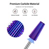 image:imageMelodySusie Professional 5 in 1 Nail Drill Bits 332 Carbide Tungsten Multifunction Bits Suitable for Manicure Pedicure Cuticle Gel Polishing Technicians Bits Purple Series BitM MediumPurpleStraight Cut