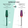 image:imageMelodySusie Professional 5 in 1 Nail Drill Bits 332 Carbide Tungsten Multifunction Bits Suitable for Manicure Pedicure Cuticle Gel Polishing Technicians Bits Purple Series BitM MediumGreenSuper Cut Cross