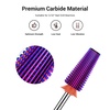 image:imageMelodySusie Professional 5 in 1 Nail Drill Bits 332 Carbide Tungsten Multifunction Bits Suitable for Manicure Pedicure Cuticle Gel Polishing Technicians Bits Purple Series BitM MediumPurpleStraight Cut