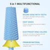 image:imageMelodySusie Professional 5 in 1 Nail Drill Bits 332 Carbide Tungsten Multifunction Bits Suitable for Manicure Pedicure Cuticle Gel Polishing Technicians Bits Purple Series BitM MediumLight Blue