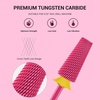 image:imageMelodySusie Professional 5 in 1 Nail Drill Bits 332 Carbide Tungsten Multifunction Bits Suitable for Manicure Pedicure Cuticle Gel Polishing Technicians Bits Purple Series BitM MediumPink Blossom