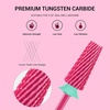 image:imageMelodySusie Professional 5 in 1 Nail Drill Bits 332 Carbide Tungsten Multifunction Bits Suitable for Manicure Pedicure Cuticle Gel Polishing Technicians Bits Purple Series BitM MediumPink Blossom