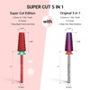 image:imageMelodySusie Professional 5 in 1 Nail Drill Bits 332 Carbide Tungsten Multifunction Bits Suitable for Manicure Pedicure Cuticle Gel Polishing Technicians Bits Purple Series BitM MediumRedSuper Cut Cross
