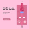 image:imageMelodySusie Professional 5 in 1 Nail Drill Bits 332 Carbide Tungsten Multifunction Bits Suitable for Manicure Pedicure Cuticle Gel Polishing Technicians Bits Purple Series BitM MediumPink Blossom